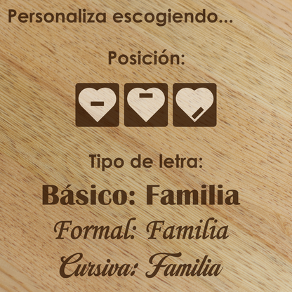 Tabla para Charcutería Corazón para Pareja